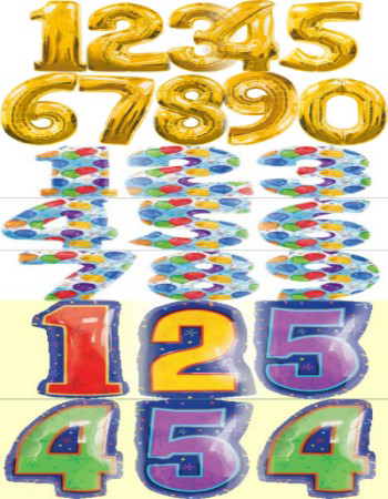 Folienballons Zahlen Geburtstagszahlen Jubiläumszahlen Dekoration